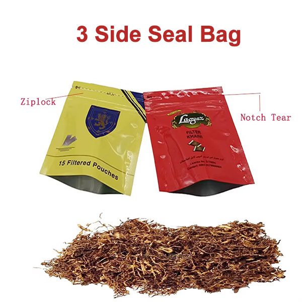 Three-side sealed packaging bag manufacturer, custom three-side sealed self-standing zipper bags