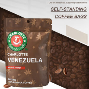 Custom printed stand up coffee bags with zipper for wholesale branding