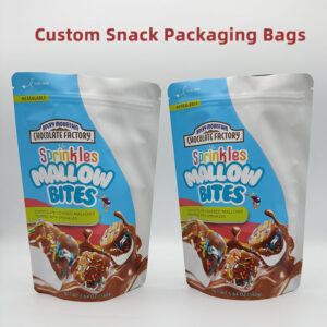 Custom Printed Chocolate & Marshmallow Food Packaging Bag – Stand Up Zipper Pouch