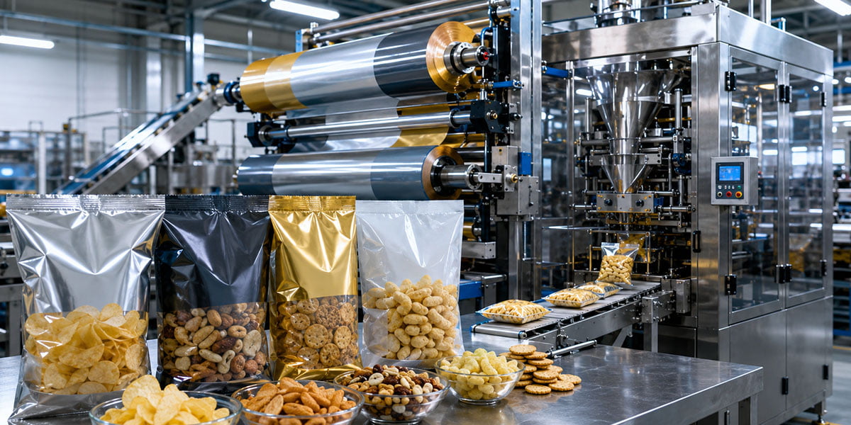 Premium snack packaging texture